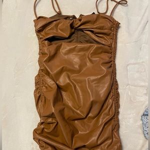 Mini leather dress